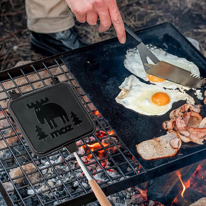 Bexdug Doppelseitige Bratpfanne - Leichte abnehmbare Sandwichpresse,Camping-Sandwichmaker-Toaster mi