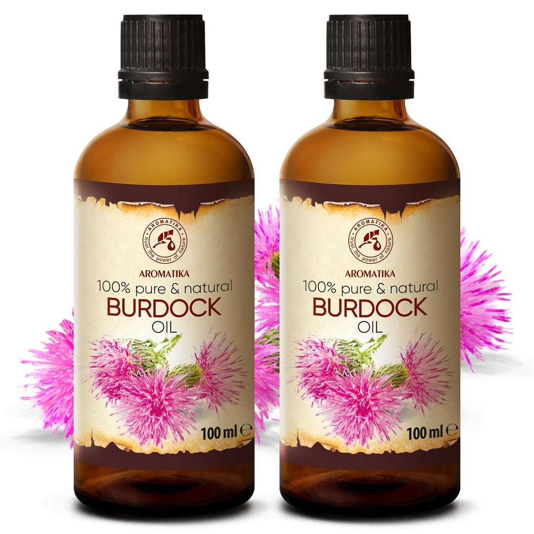 Klettenwurzelöl 2x100ml - Rein Klettenwurzel Öl - Arctium Lappa Wurzel - Klettenöl - Bestes Kuröl un
