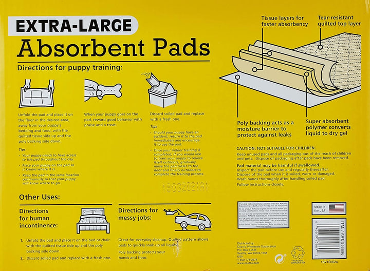 Kirkland Signature Extra grosse Saugeinlagen, 100 grosse Pads, 30 x 23 (Originalversion)