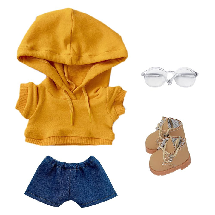 niannyyhouse Lose, solide Kapuzenpullover, Jeans, Brille, hohe Lederschuhe, 10 cm, 15 cm, 20 cm, Plü