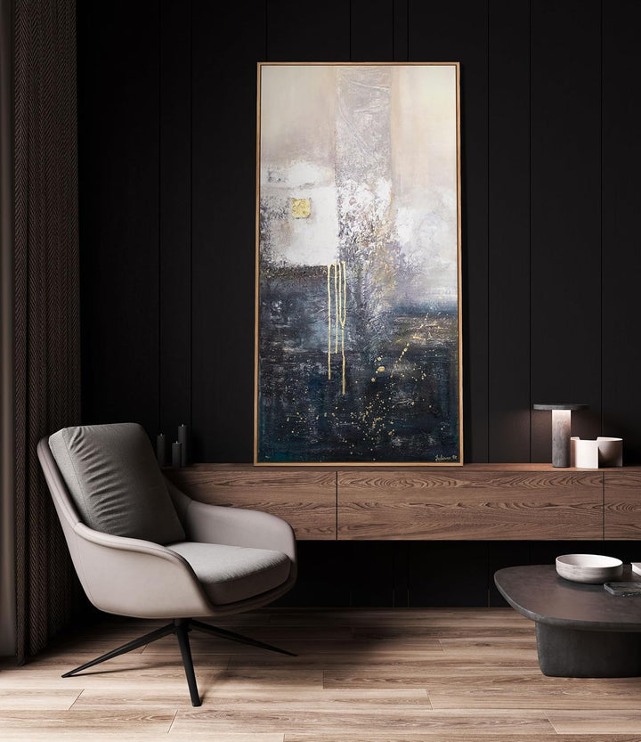 YS-Art XXL Abstrakt Acryl Gemälde auf Leinwand Fragmente handgemalt Wandbilder Wohnzimmer Büro moder