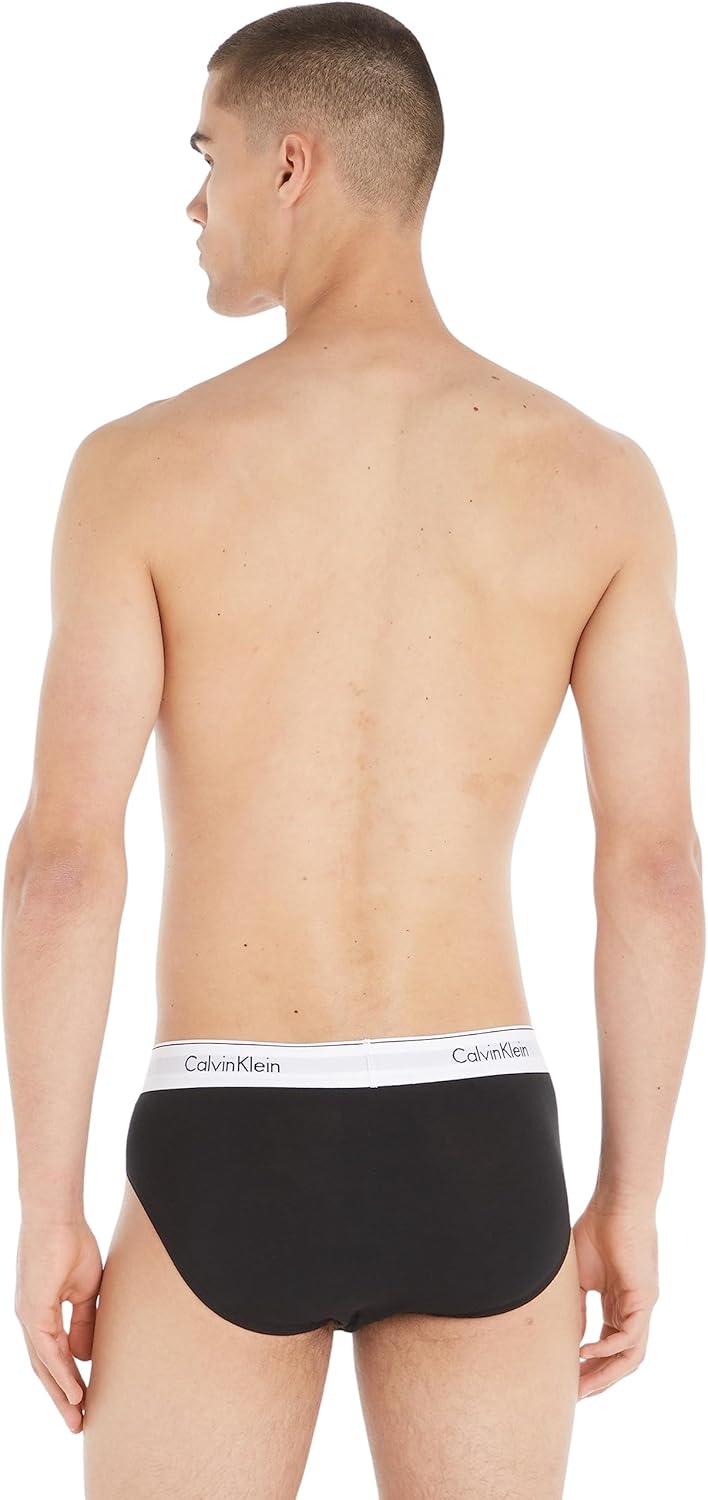 Calvin Klein Herren 3er Pack Unterhosen Hip Briefs Baumwolle mit Stretch XL Schwarz (Black/ Black/ B