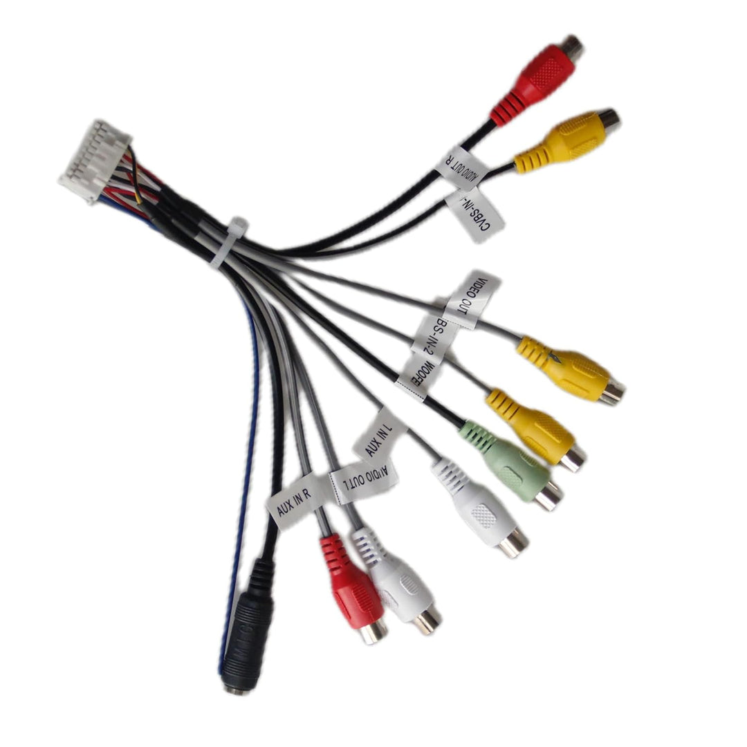 20 Pin RCA Stecker Stereo Audio Video AUX Adapterkabel für Android Autoradio RCA Kabelbaum mit Subwo