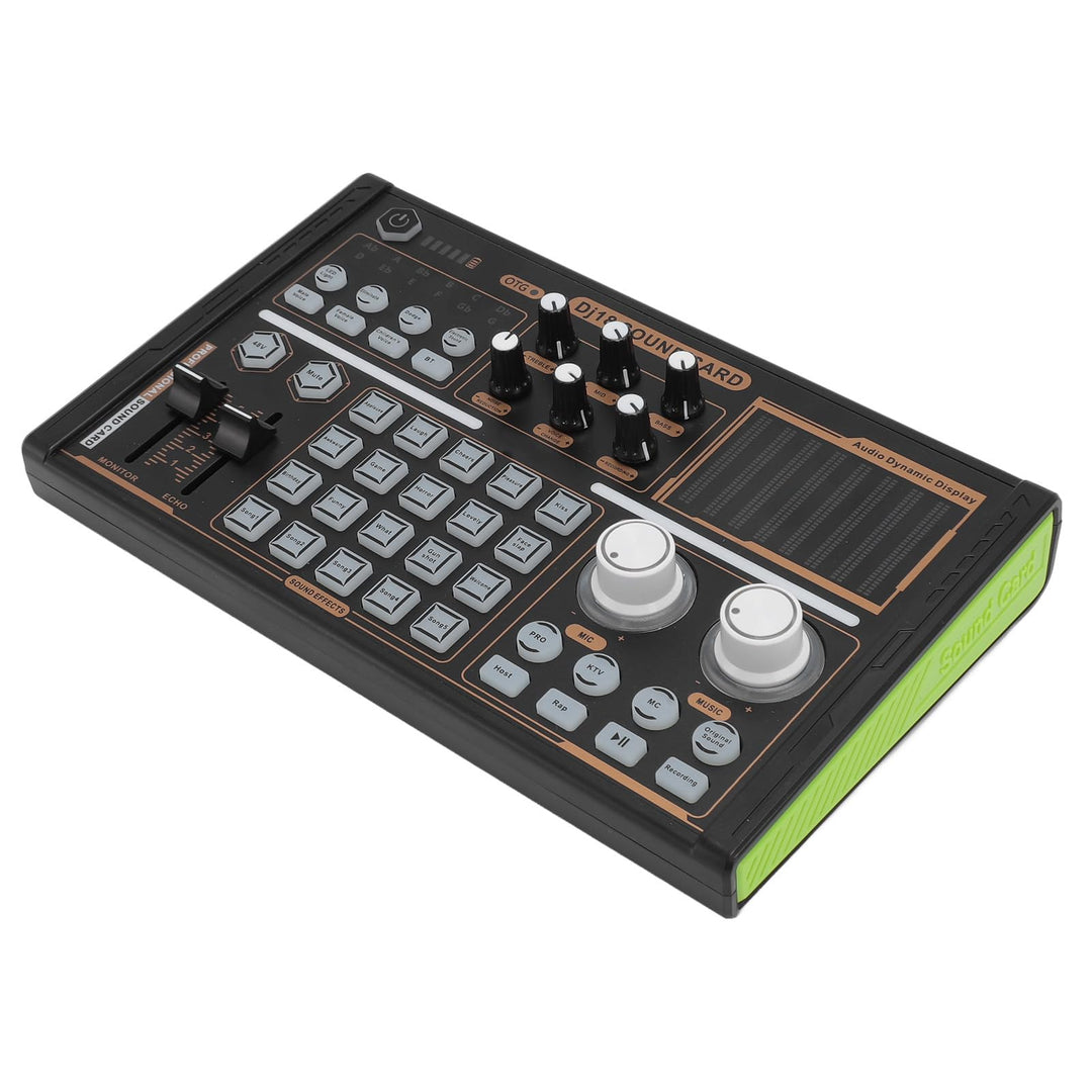 Professioneller Audiomixer, Bunte Lichter DJ18 Bluetooth-Live-Soundkarte, mit 12 Elektrischen Sounde