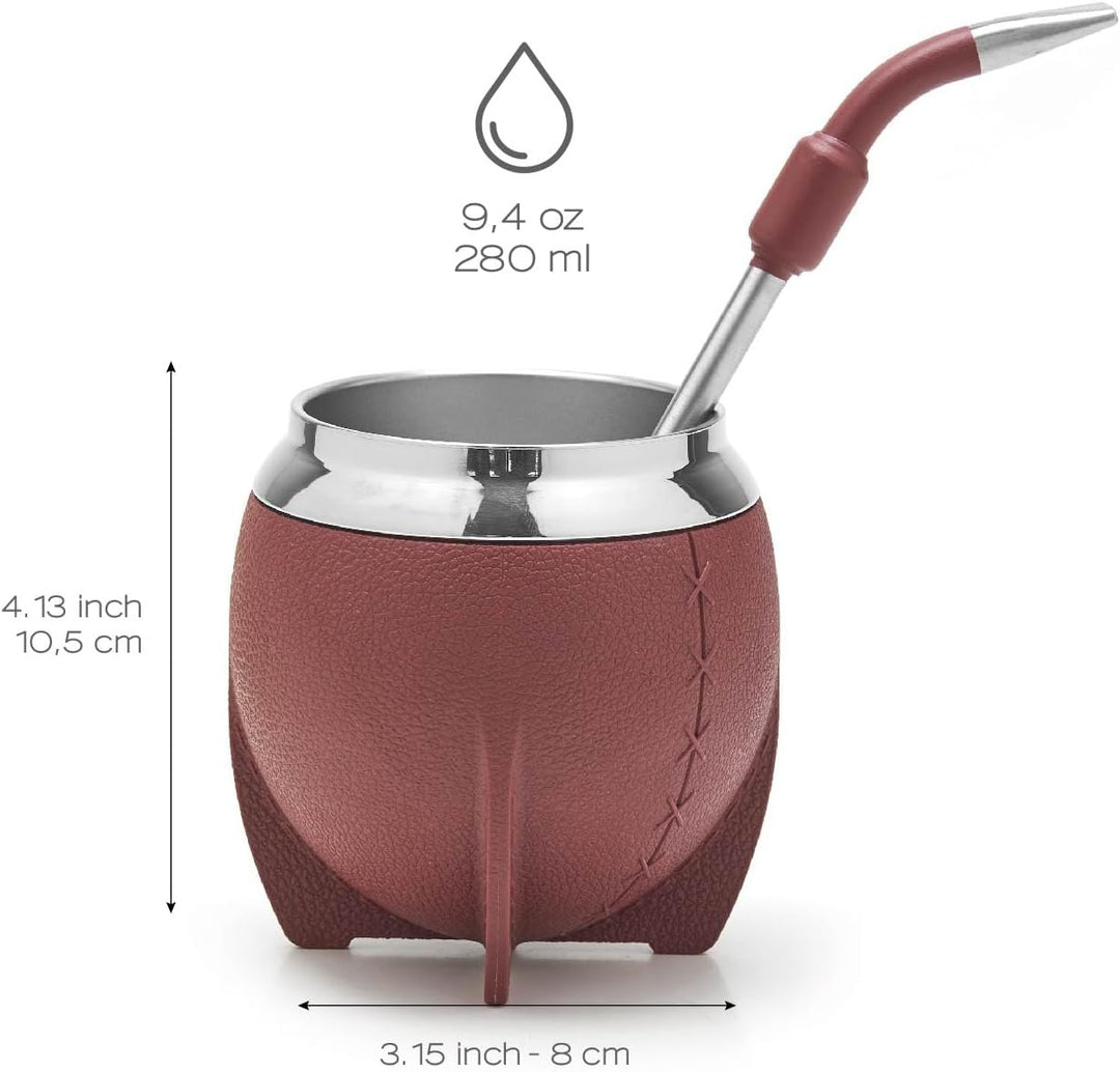 balibetov Yerba Mate Becher und Bombilla Set, inklusive Edelstahl Yerba Mate Kürbis, Premium Bombill