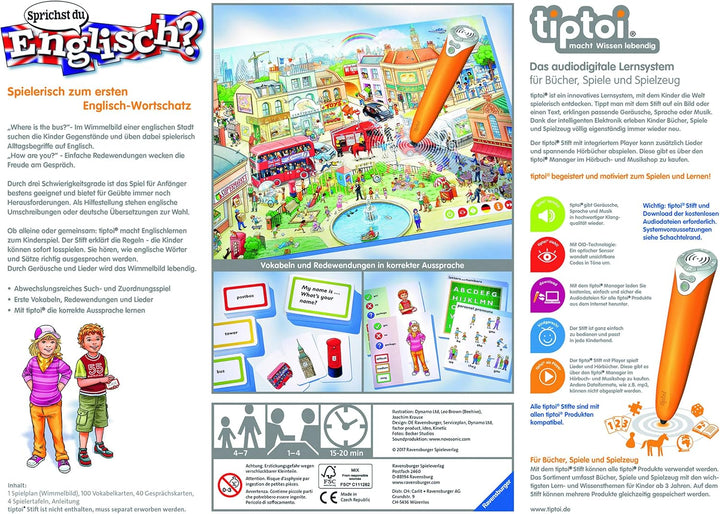 Ravensburger tiptoi Sprichst du Englisch? Spiel, ab 4 Jahren, Lerne spielerisch und interaktiv Engli