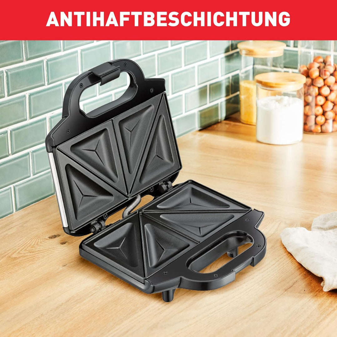 Tefal Ultracompact Sandwichmaker SM1552 | für dreieckige Sandwichtoasts | antihaftbeschichtete Platt
