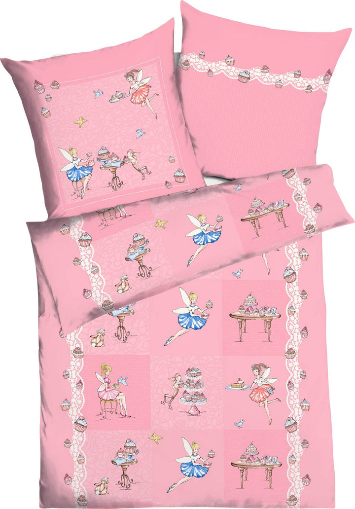 Kaeppel Kinder-Bettwäsche "Cupcake" Renforcé rosa Grösse 100x135 cm (40x60 cm) 100x135 cm Rosa, 100x