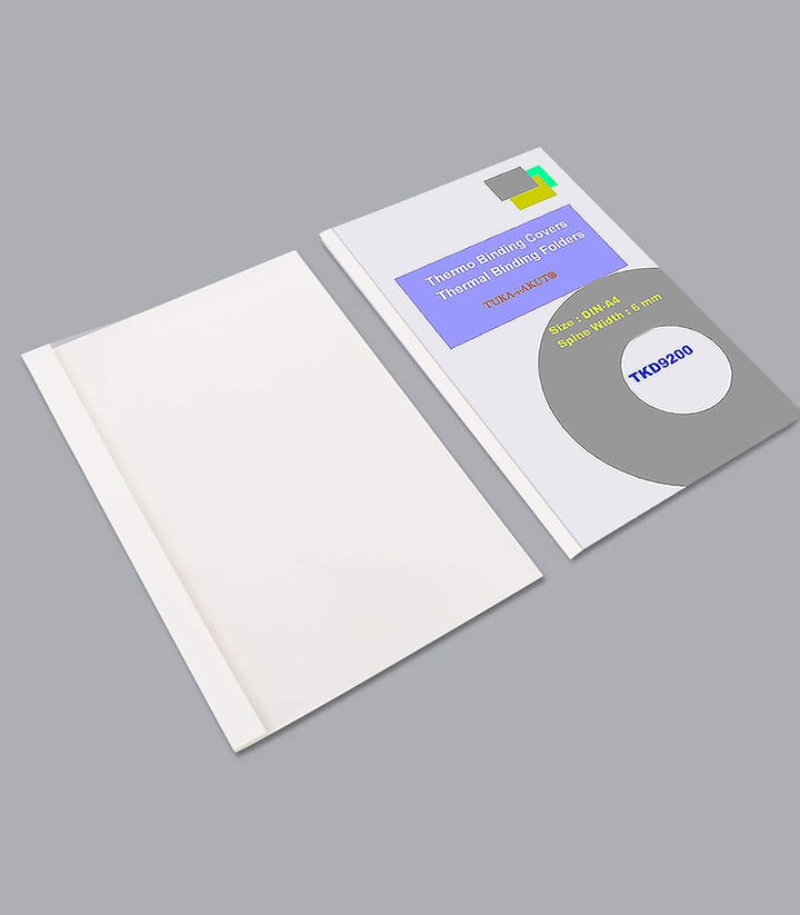 TUKA-i-AKUT [ 100x A4 6mm ] Thermobindemappen A4, Rückenbreite 6 mm, 100 Stück Thermo-Bindemappe für
