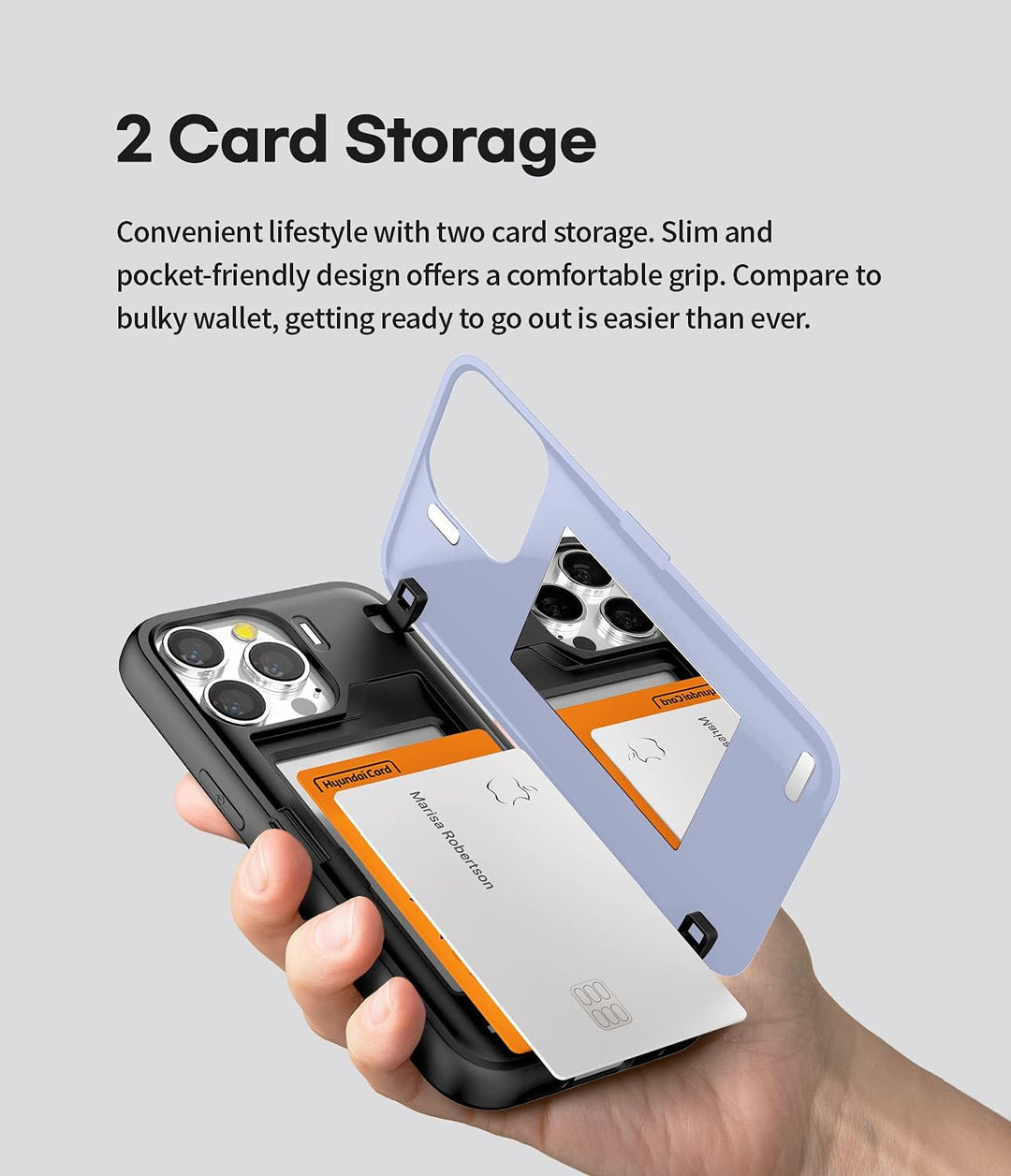 GOOSPERY Magnetic Door Bumper Hülle Kompatibel mit iPhone 13 Pro, Dual Layer protektive Kartenhalter