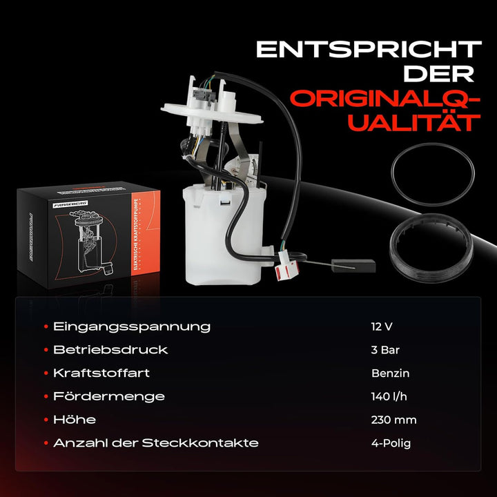 Frankberg Kraftstoffpumpe Benzinpumpe Kraftstoff-Fördereinheit Modul Satz ohne Drucksensor 4-Polig K