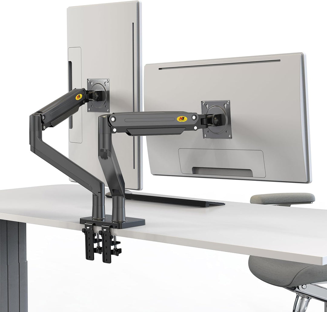 Tischhalterung mit Gasfeder für Zwei 22-32 Zoll LCD-Bildschirme mit VESA max. 100 x 100 mm, bis 15 k