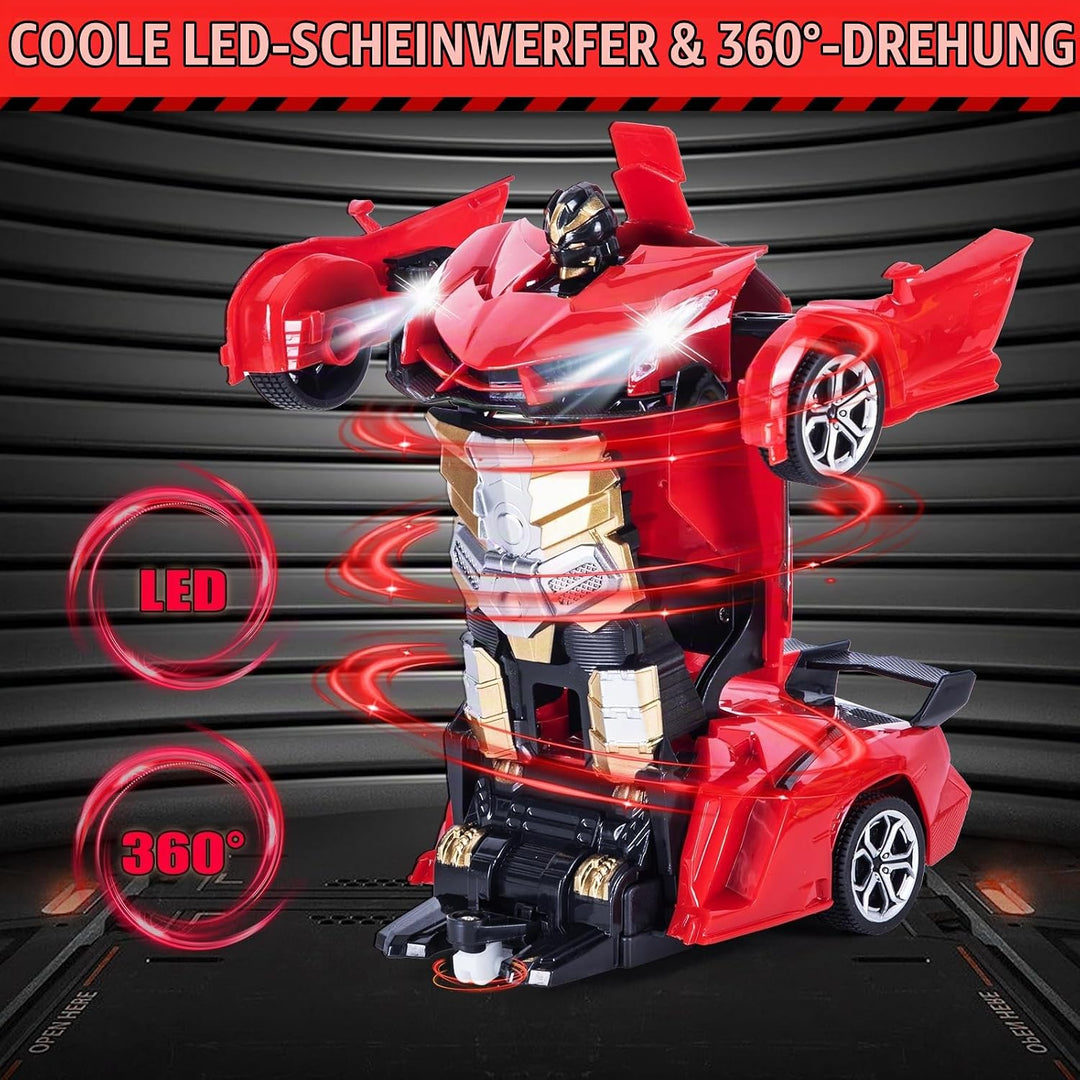 Ferngesteuertes Roboter Auto Kinder mit Gestenerfassung, Licht &amp; Musik, 2.4GHz 360° Drehung 1:18 Ver