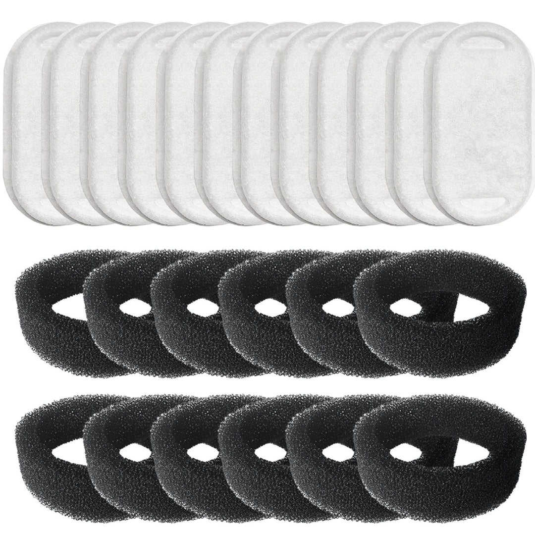 24 Stück Ersatzfilter für Trinkbrunnen, Katzenbrunnen 12 Stück Kohlefilter und 12 Stück Schaumfilter