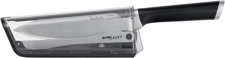 Tefal K25690 Ever Sharp Chef-Messer + Messerschärfer, 16,5 cm Kochmesser, exklusive Schleiftechnolog