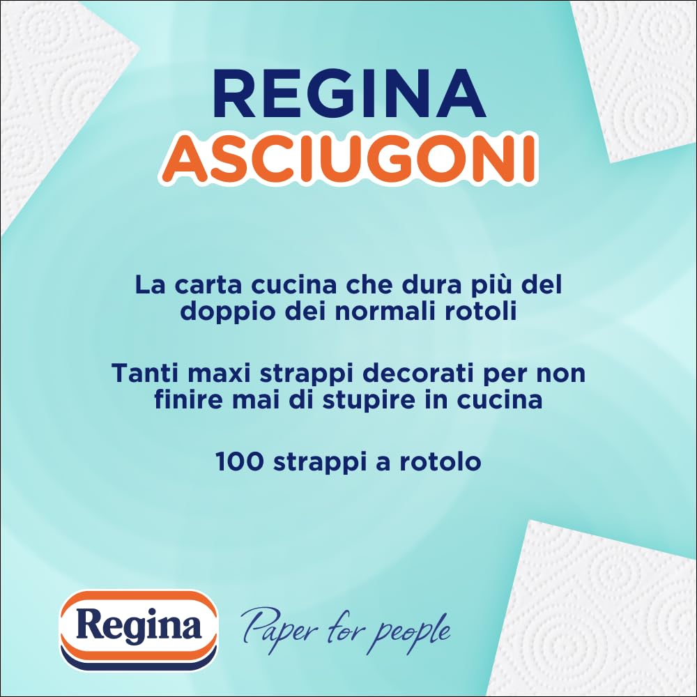 Handtücher Regina Küchenpapier | Packung mit 24 Rollen mit 2 Schichten | 85 Risse pro Rolle* | Maxi-