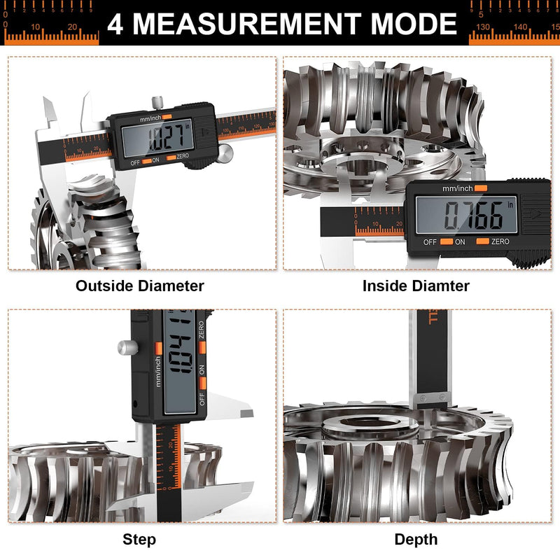 HARDELL Messschieber Digital 150mm, Schieblehre Digital Edelstahl mit LCD Display, Digitaler Messsch