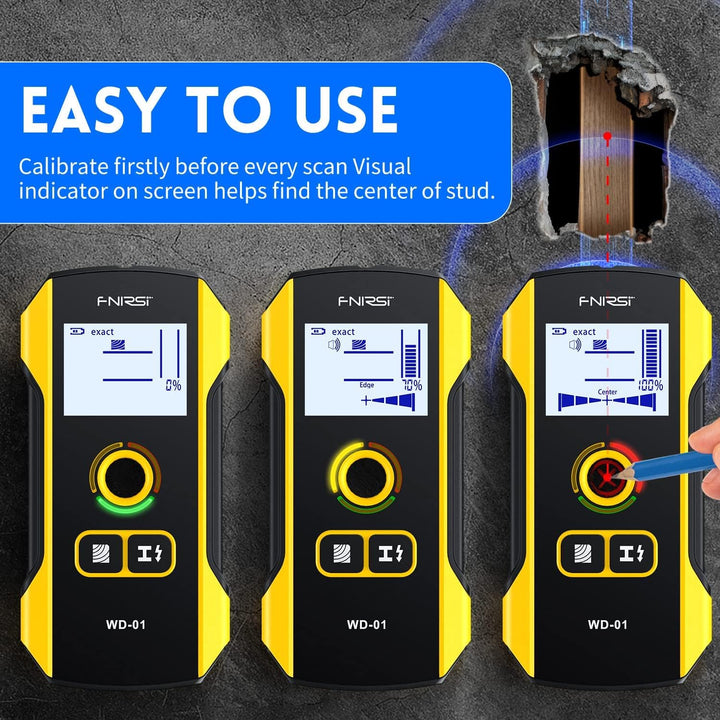 FNIRSI 6-in-1 Wandscanner – Elektronischer Wanddetektor für Holz- und Metallständer, Kabel, Rohre un