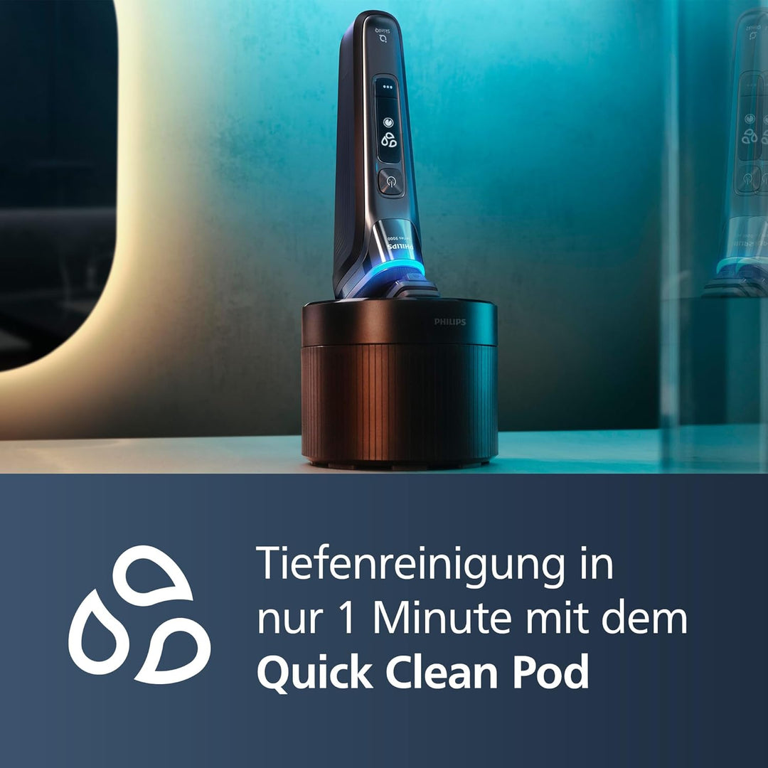 Philips Shaver S9000 – Elektrischer Nass-& Trockenrasierer für Männer, Schwarz, Lift & Cut System, S