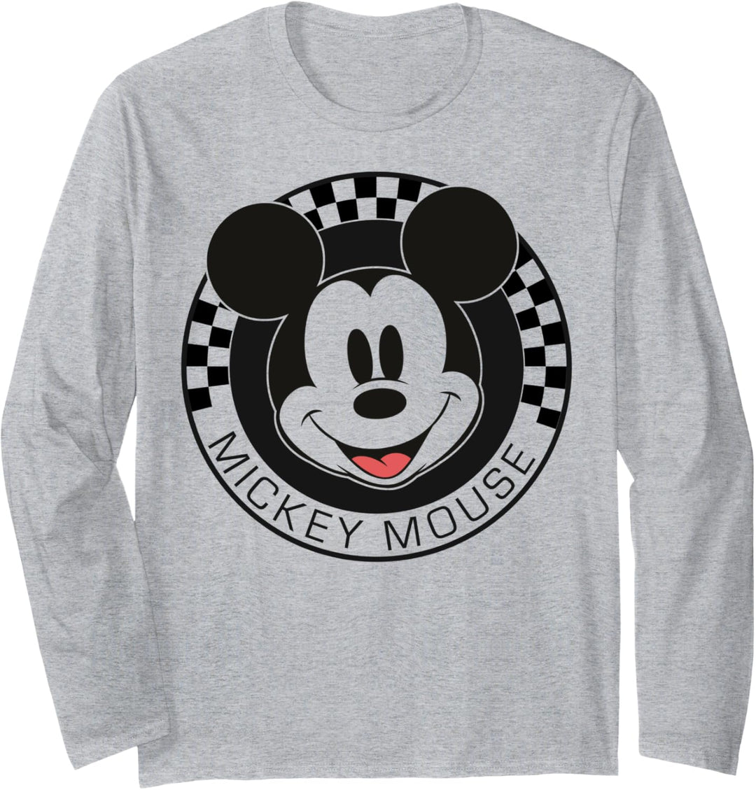 Disney Mickey And Friends Mickey Mouse Checker Circle Langarmshirt