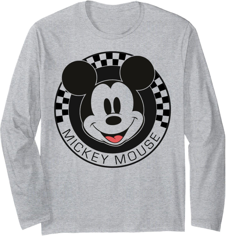Disney Mickey And Friends Mickey Mouse Checker Circle Langarmshirt