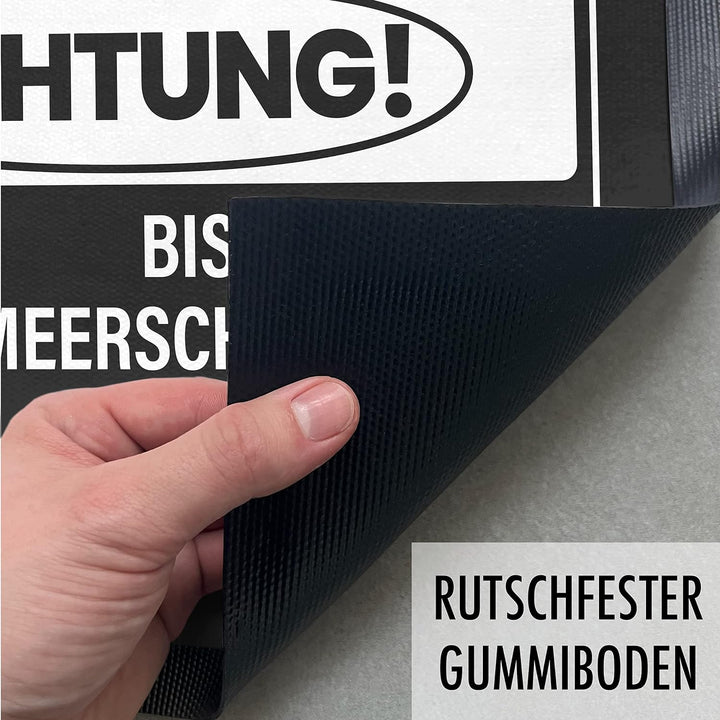 Trendation - Achtung Bissiges Meerschweinchen Fussmatte Geschenk Meerschweinchen Mama Spruch 60x40 c