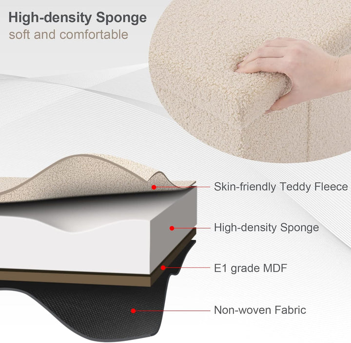 eSituro Sitzhocker mit Stauraum, Faltbarer Hocker, Fusshocker, Polsterhocker, Aufbewahrungsbox Sitzw