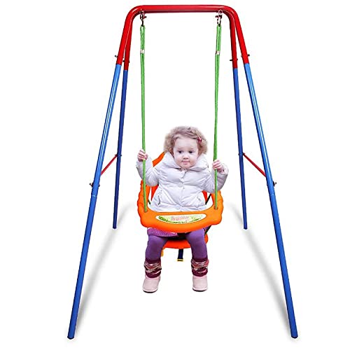3-in-1 Babyschaukel, Kinderschaukel, Sitz mit Rückenlehne und Gürtel, abnehmbare Armlehnen, Gartensc