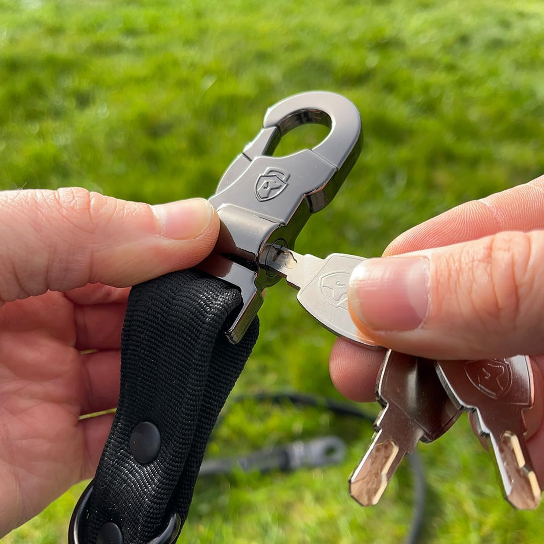 Hundeleine 2.0 LOCK DOG Schnitt und bissfest + 2 Schlösser und 3 Schlüssel sicher abschliessen Leine