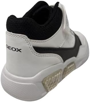 Geox Jungen J Illuminus Boy Sneaker 30 EU White Black, 30 EU White Black