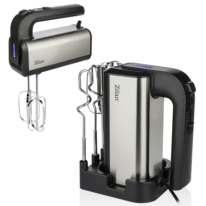 Handmixer 500W mit Ständer – Kraftvoller elektrischer Handrührer Küchenmixer mit 5 Stufen & Turbo, H
