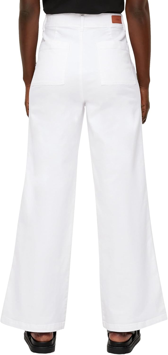 s.Oliver Women's Jeans, Suri Wide Leg, White, 36/30