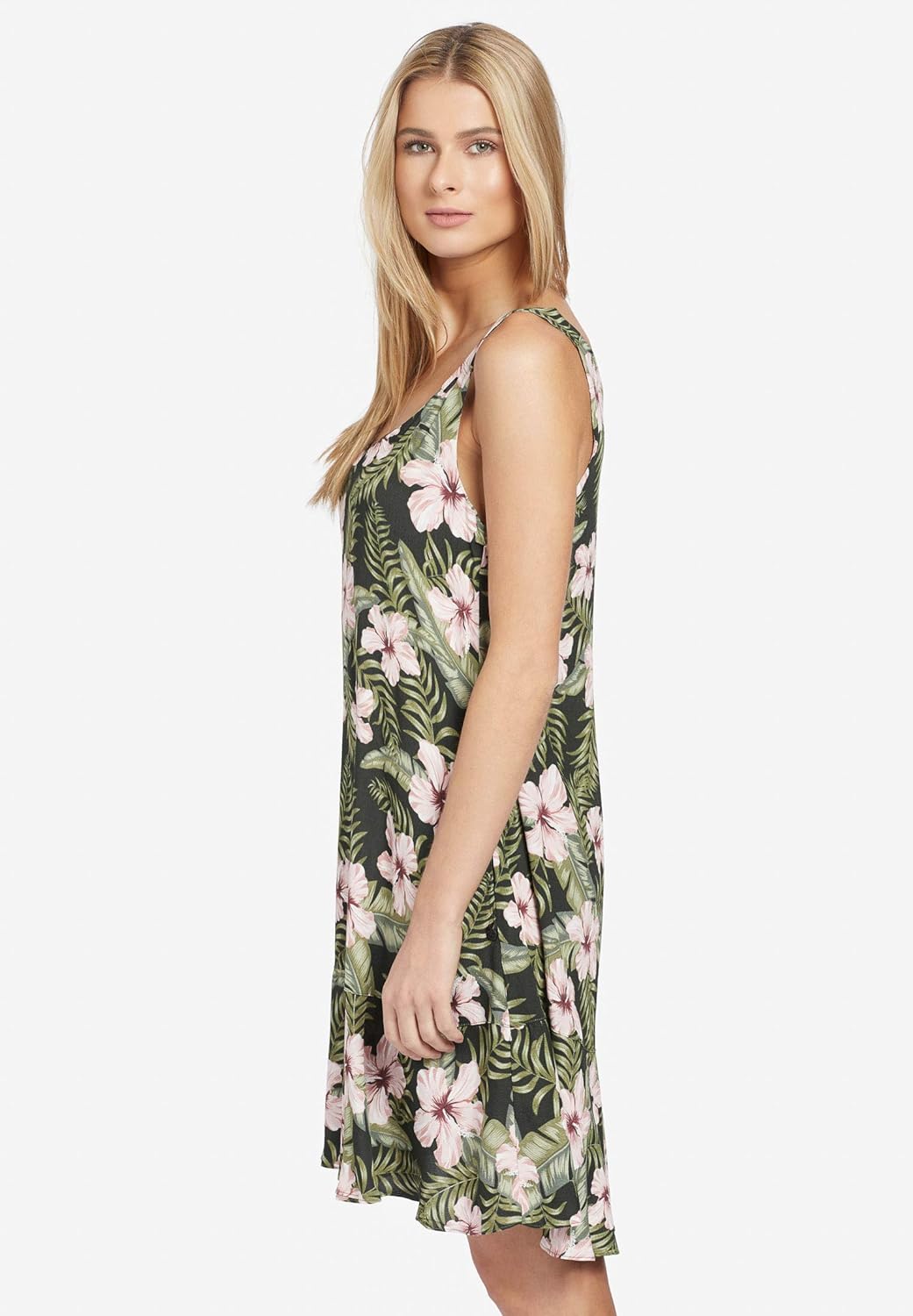 khujo Damen Kleid Duchess Trägerkleid mit Volantsaum leichtes Sommerkleid