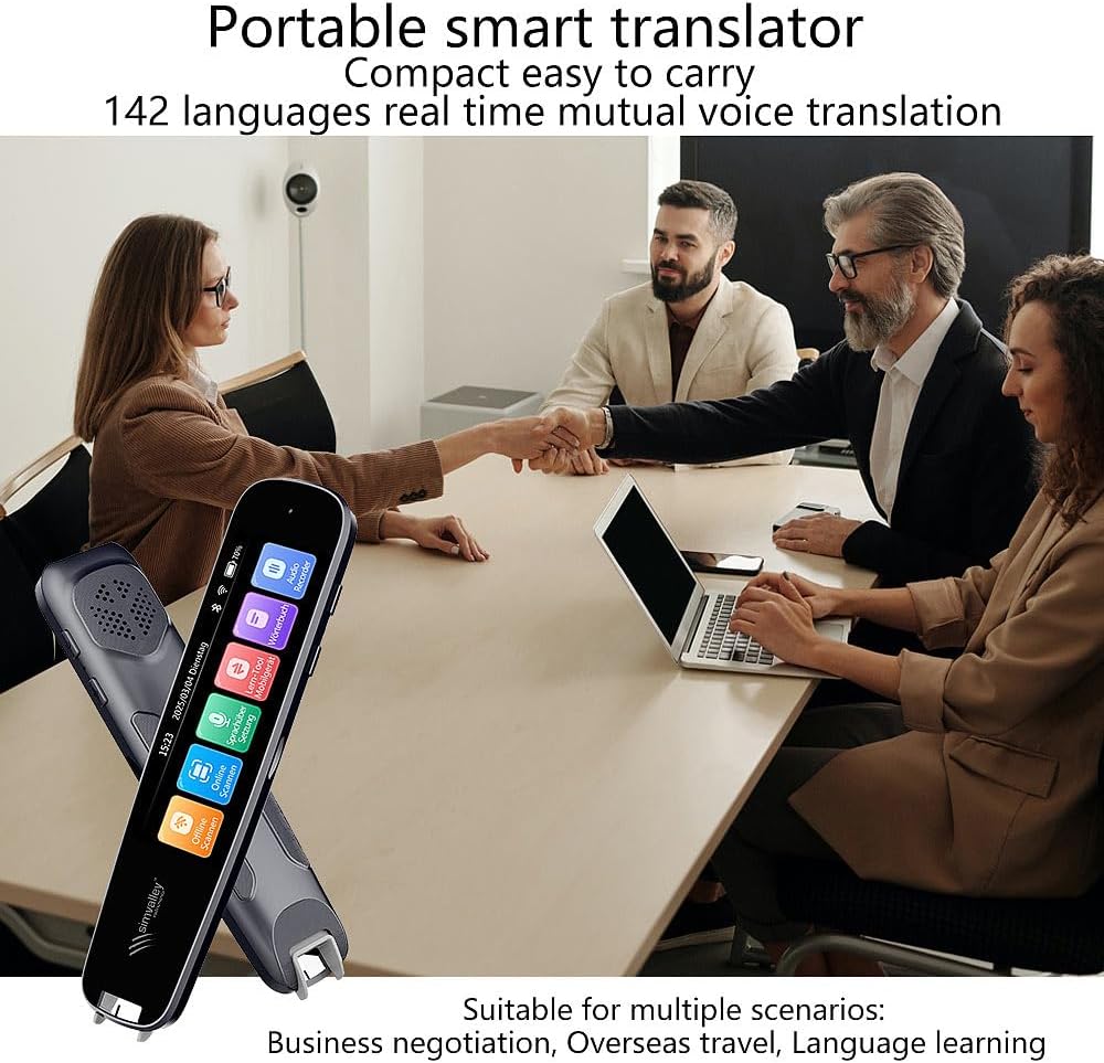 simvalley MOBILE Übersetzerstift: Übersetzer-Stift, 142 Online-Sprachen, Scan-Funktion, Touch-Displa
