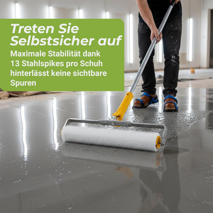 Colorus Profi Bodenbeschichtungs Set 5-teilig – Stachelwalze 40 cm Entlüftungsrolle | Nagelschuhe Es
