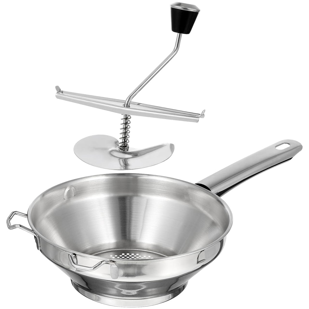 Amosfun Edelstahl Kartoffelpresse Manuelle Kartoffelquetsche Mit Ergonomischer Kurbel FüR Cremiges K