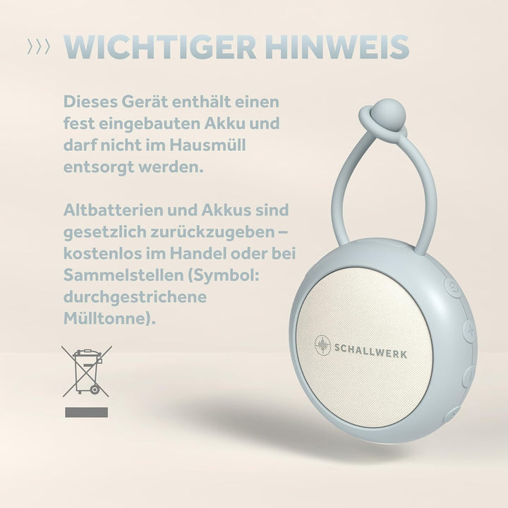Schallwerk ® White Noise Machine Baby – Einschlafhilfe für Babys & Erwachsene mit weissem Rauschen,