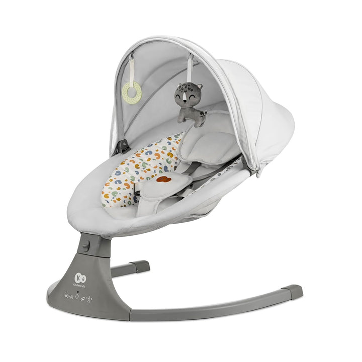 Kinderkraft LUMI 2 Babywippe, Elektrische Babyschaukel, Von der Geburt bis 9 Monate, Höhenverstellba