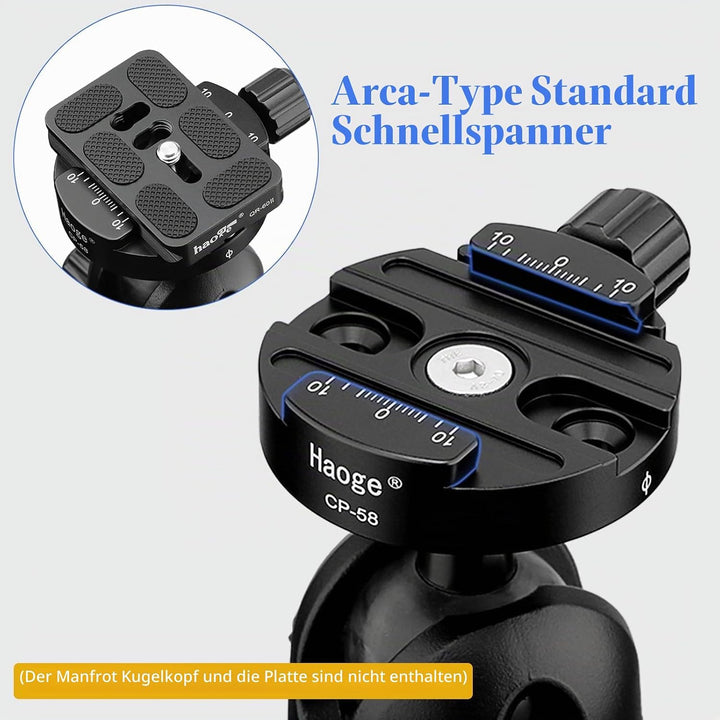 Haoge CP-58 58 mm Schraubknopf, Schnellwechselklemme, Adapterhalterung für Schnellwechselplatte, Kam