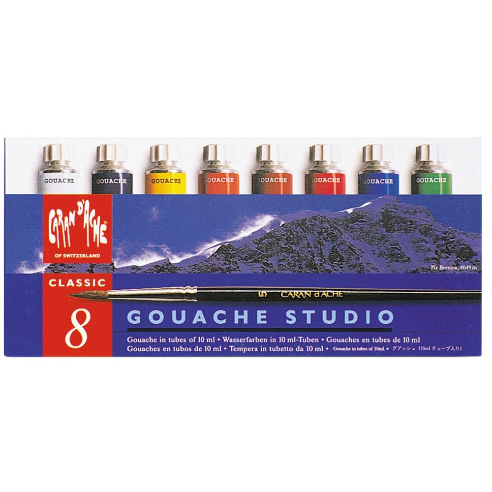 Caran d'Ache Gouache Studio 9 teilig, Merhfarbig, uni, 1 Stück (1er Pack), Merhfarbig