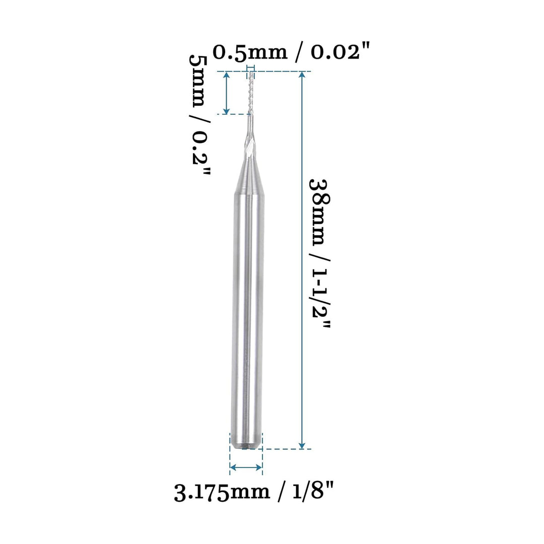 QUARKZMAN 0,5mm Schaftfräser x 10Stk. Hartmetall CNC Fräser Bohrer für Leiterplattenbearbeitung und