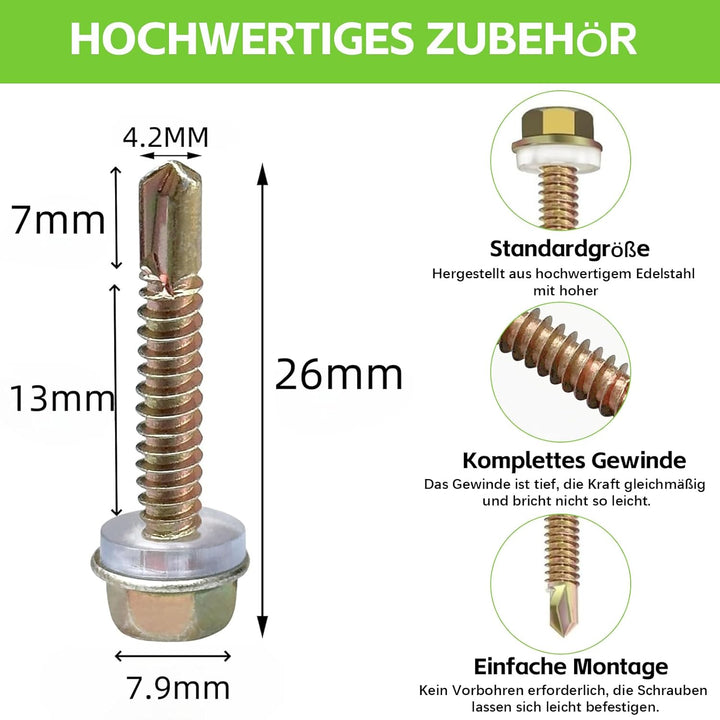 Profilblech Trapezblech 24er Set, 115×45 cm (12,42 m²), Wetterfest Rostresistent Verzinkte Wellblech