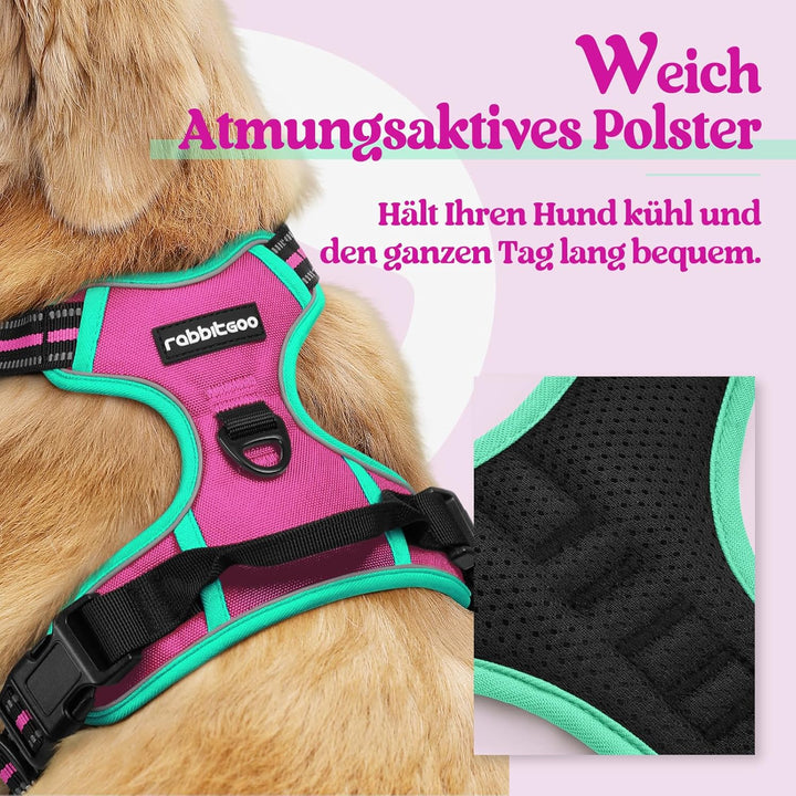 rabbitgoo Hundegeschirr Mittelgrosse Hunde, Anti Zug Geschirr mit Kontrolle, No Pull Verstellbar Hun