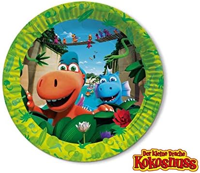 HHO Drache-Kokosnuss-Party Der kleine Drache Kokosnuss-Party-Set 36tlg. für 8 Gäste : Teller Becher
