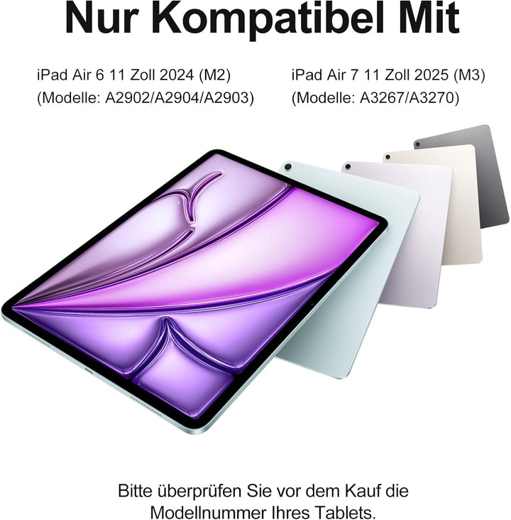 IVEOPPE Tastatur für iPad Air 13 (2025/2024), Hülle mit Tastatur für iPad air 13 Zoll M3/M2, 7-Farbi