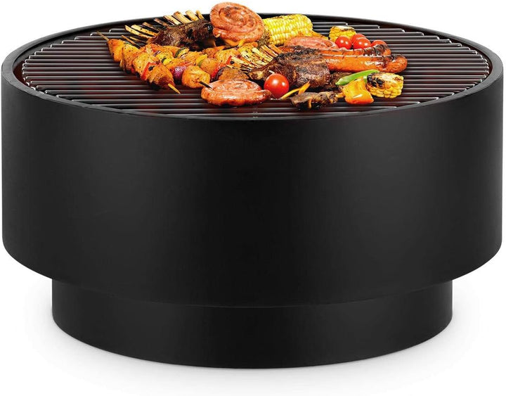 blumfeldt Pompeji Feuerschale & Grill, Feuertonne, verchromter Grillrost, Feuerschale: Ø 60 cm, Gril