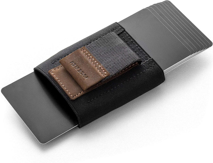 Jaimie Jacobs Minimalist Wallet Nano Boy Pocket Mini Geldbörse aus Textil mit Zugband schmaler Karte