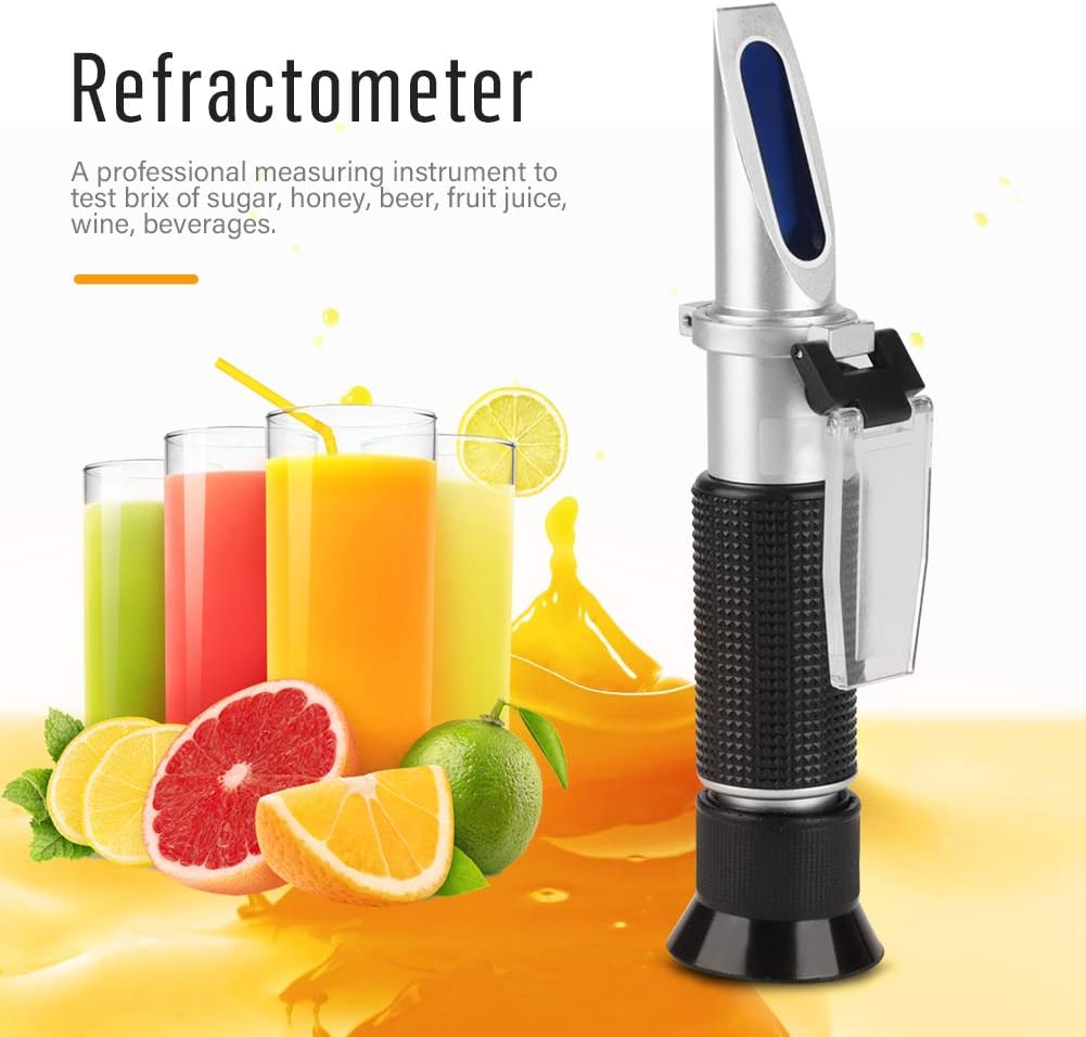 Brix-Refraktometer 0-20, Tragbares Zucker-Messgerät Professionelles Refraktometer Zur Messung Des Zu