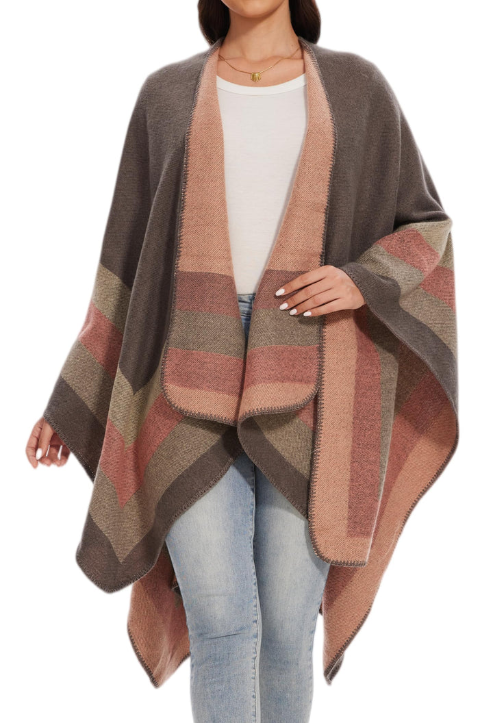 colornival Poncho Damen Winter Warm Elegant Poncho Decke Poncho Cape Strick Poncho Mantel Winter Pon