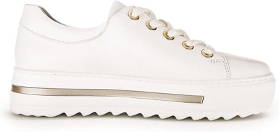 Gabor Damen Low-Top Sneaker, Frauen Halbschuhe,Wechselfussbett 40 EU Weiss Latte, 40 EU Weiss Latte